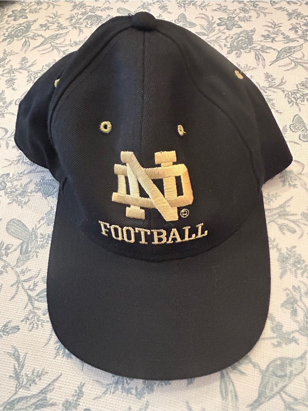 Note Dame Black and Gold Football Cap - Embroidered Logo